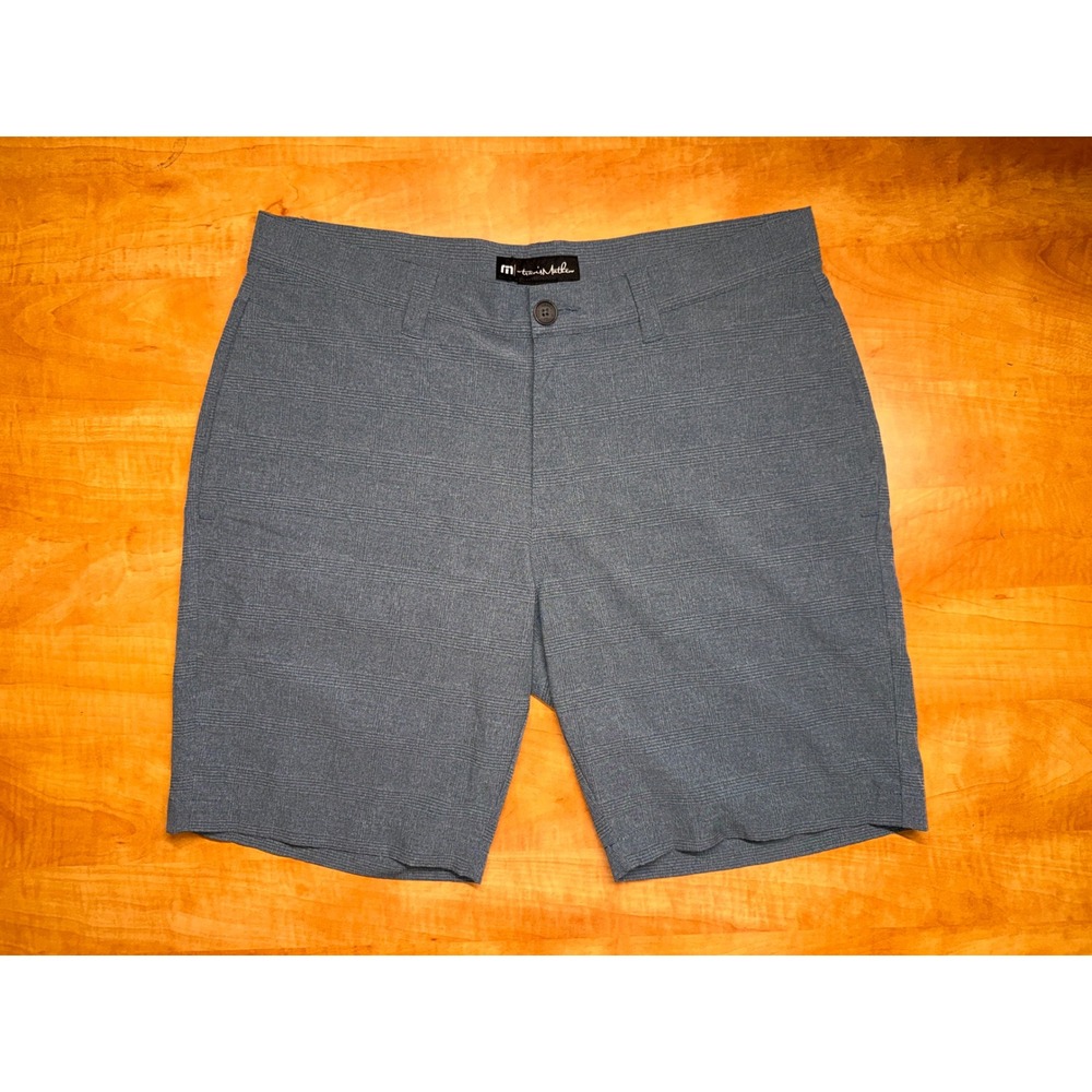 TravisMathew Beck Golf Shorts Mens 34‎ Blue Heathered Stretch Performance Casual